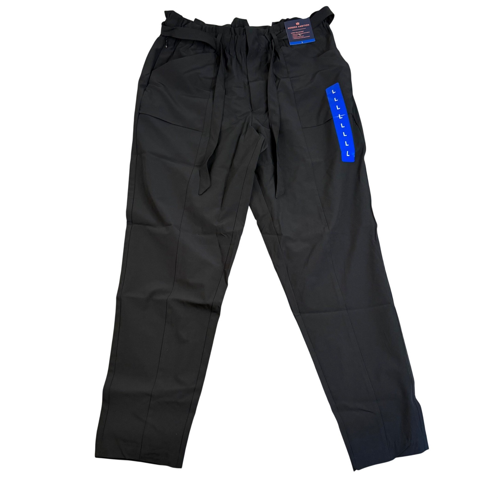 Modern Ambition Ladies Pull On Pant Black Stretch Wrinkle Resistant Size L NWT