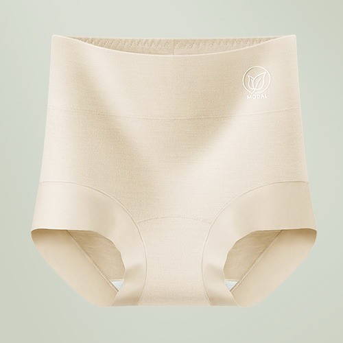 Women Briefs High Waist Solid Moal Tummy Control Seamless Underpants 76419