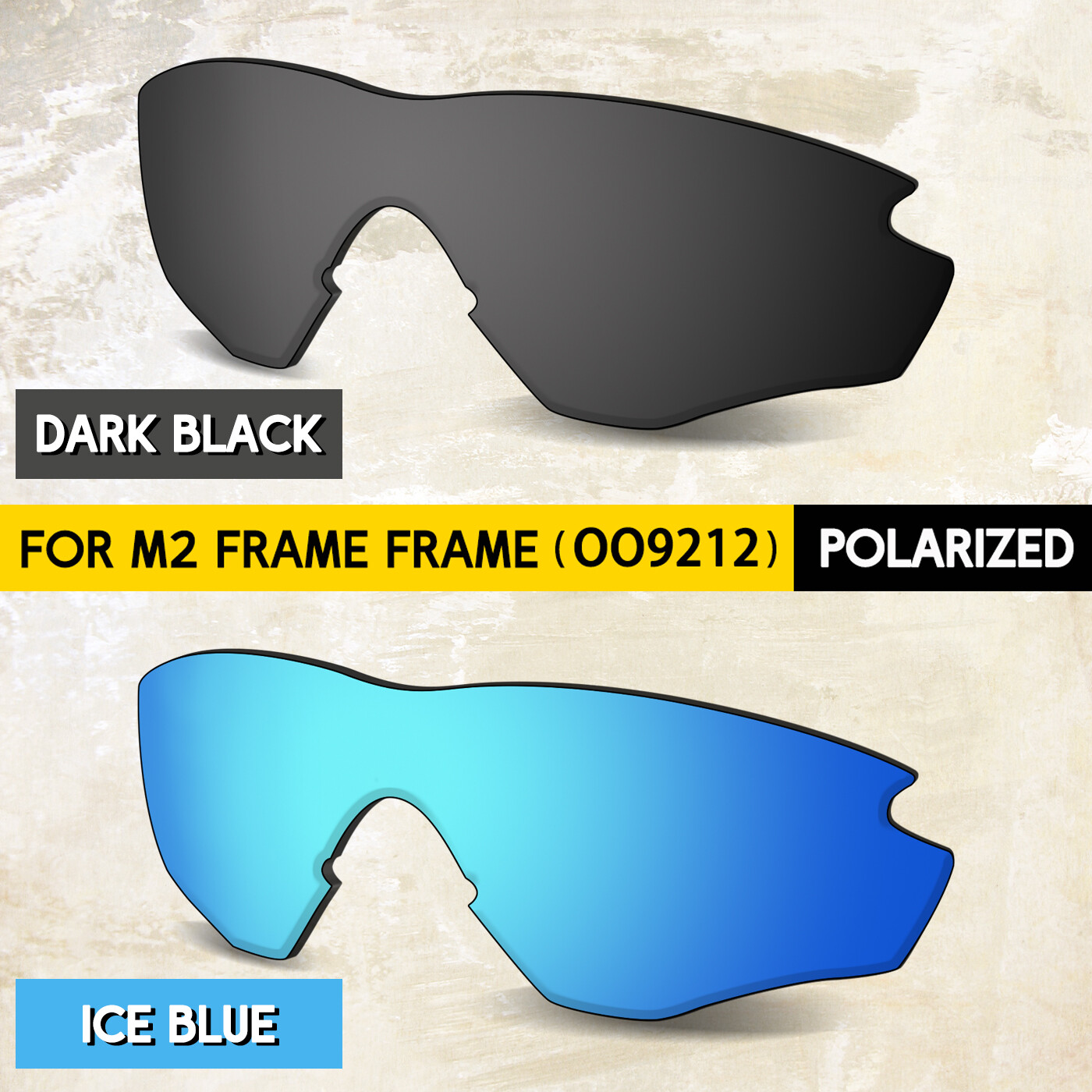Black & Ice Blue POLARIZED Lenses for Oakley M2 Frame OO9212 Sunglasses, 1.5MM