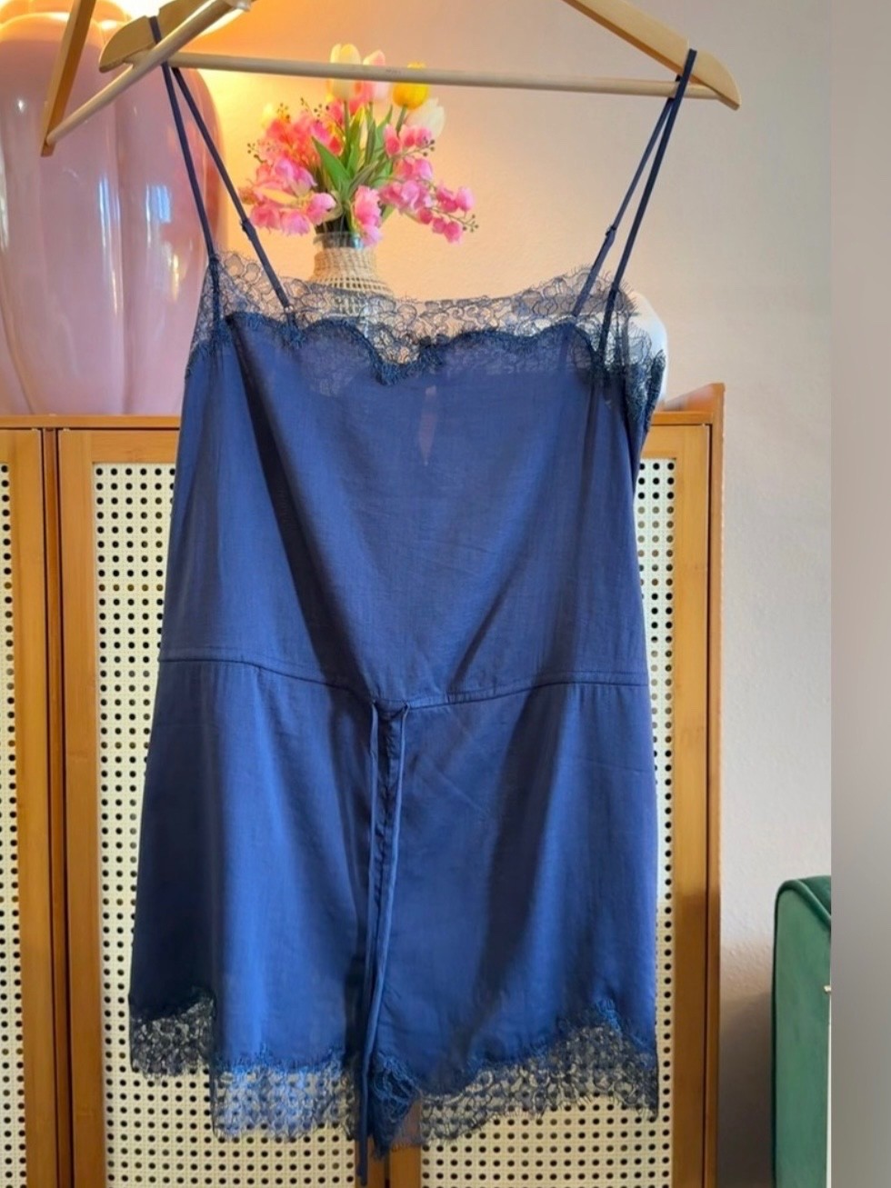 Reformation Elodie Romper In Navy, New Without Tags, Never Worn, No Flaws.