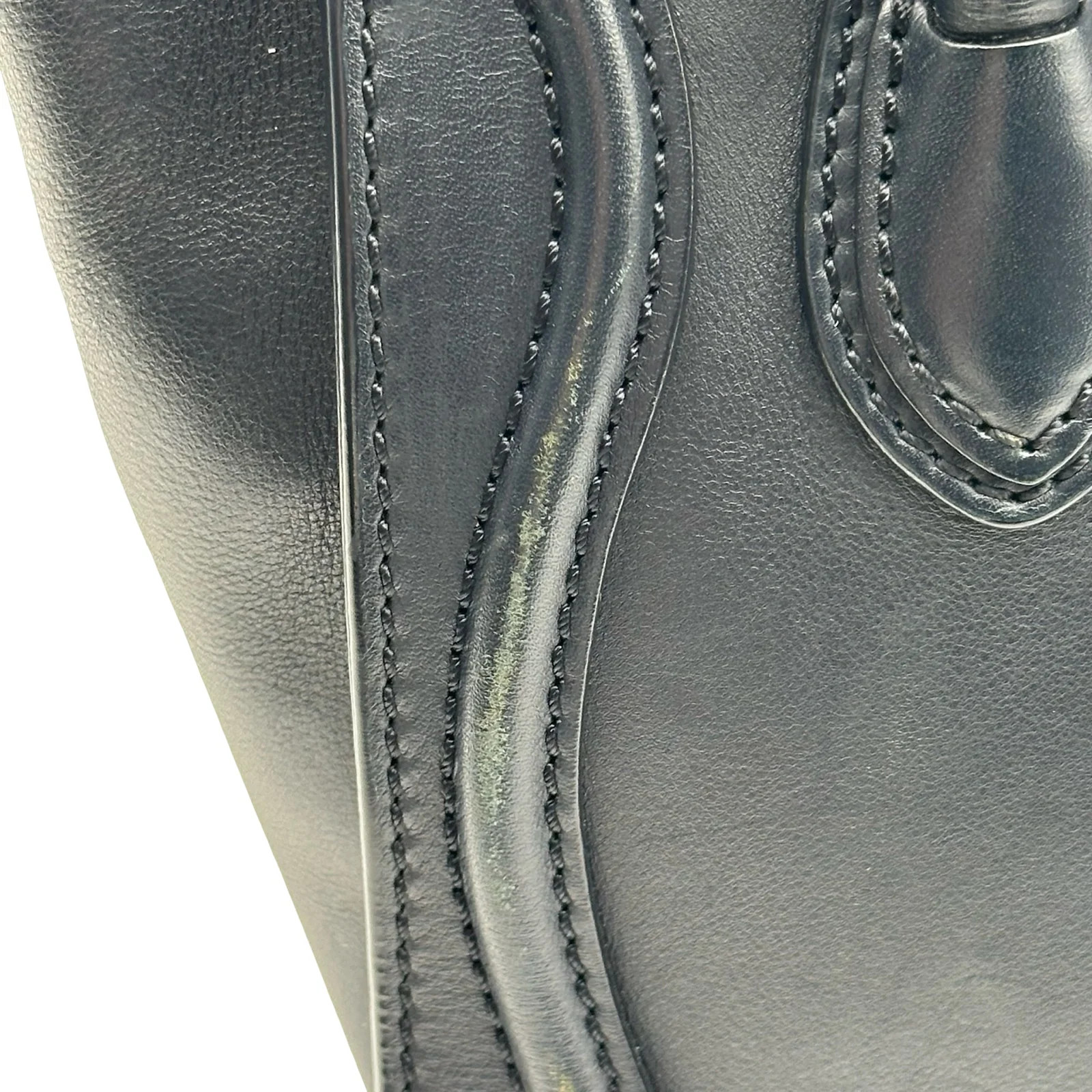 CELINE Luggage Nano Shopper Navy GHW Calfskin Shoulder Bag #2351