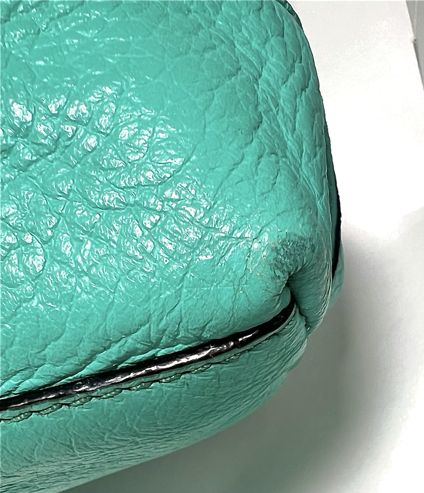 kate spade new york Turquoise Pebbled Satchel, Zip Tassel, Detachable Strap