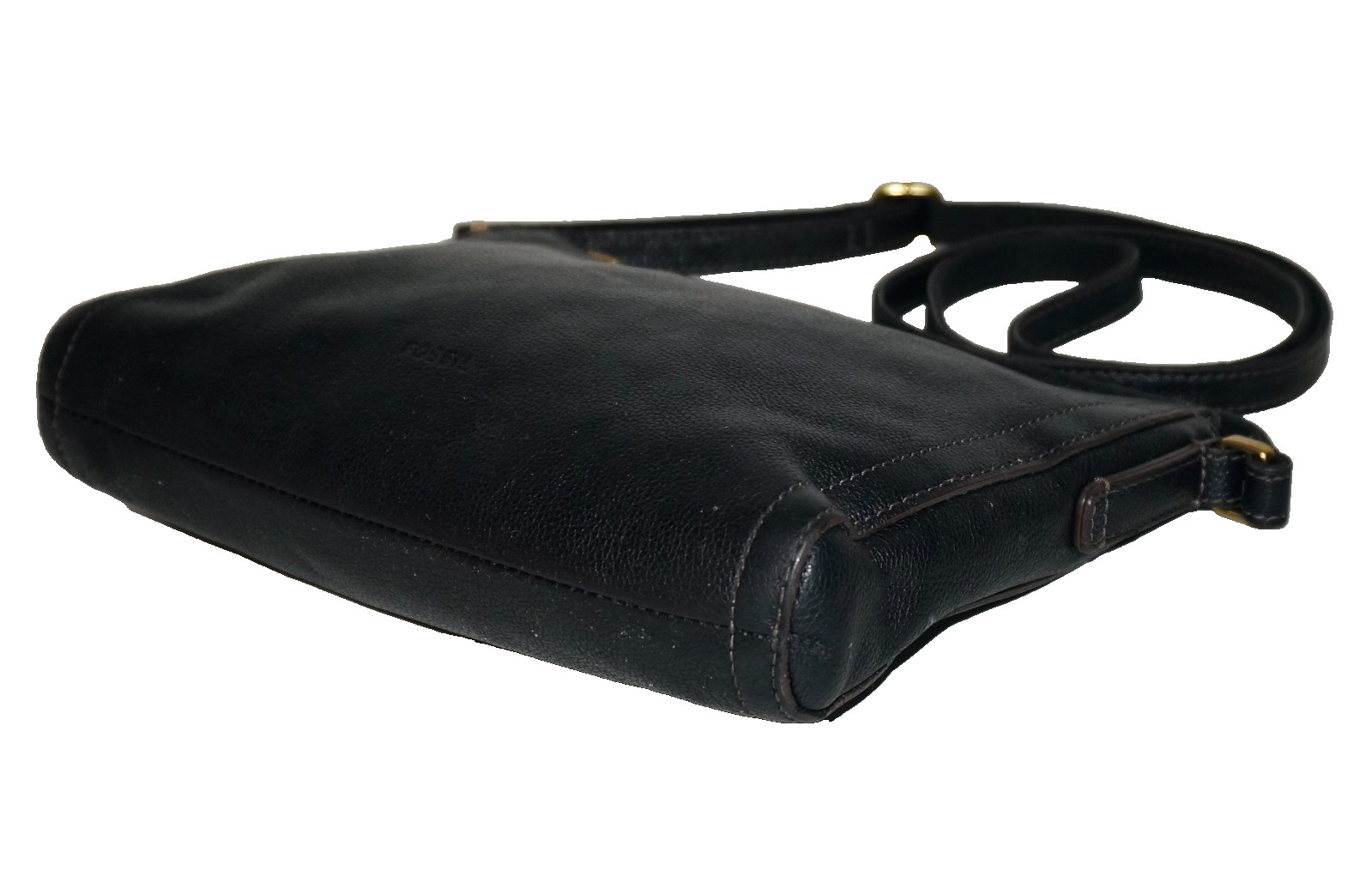 FOSSIL Small Black Leather #SHB2057 Slim Crossbody Shoulder Bag 7×9