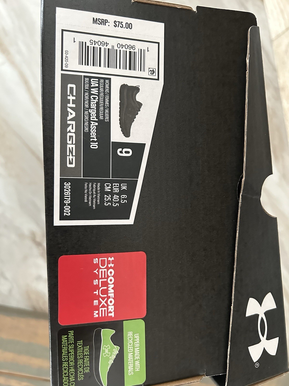 Size 9 – Under Armour Charged Assert 10 Triple Black W