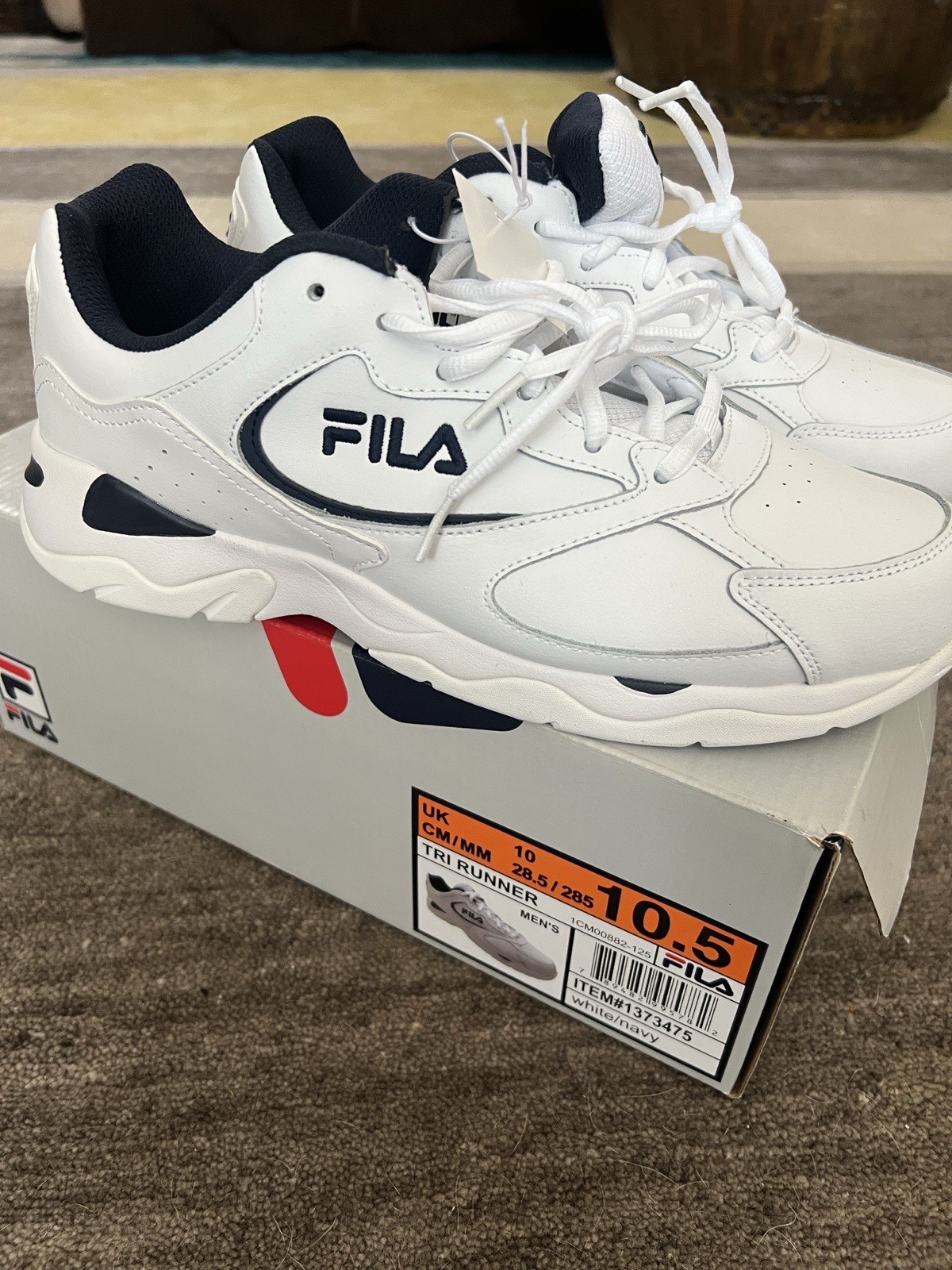 FILA Tri Runner Men’s Lace Up Sneakers White/Navy 1CM00882-125