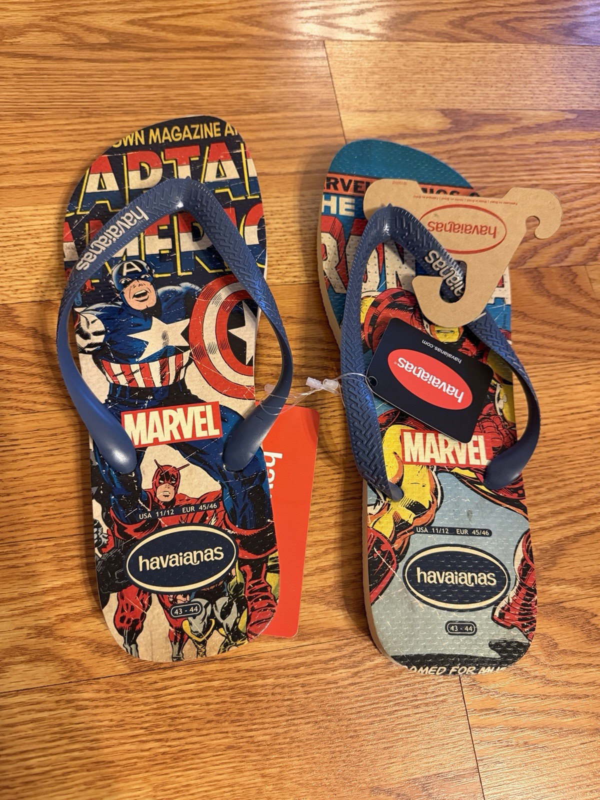 Havaianas Marvel Flip Flops NEW Captain America Iron Man Size Men’s US 11/12