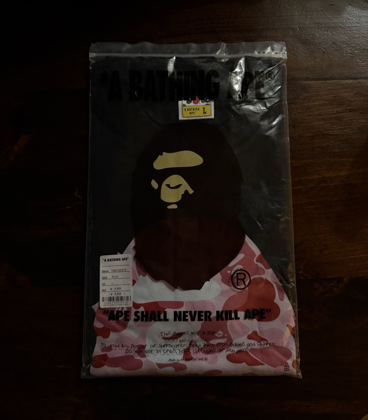 A Bathing Ape BAPE ABC Camo Tee Black/Pink Men’s L Cotton T-Shirt