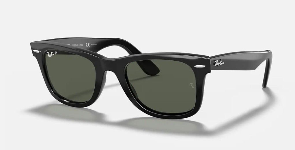 Ray-Ban Original Wayfarer Unisex Square Sunglasses – Black/Green (RB2140 901/58)