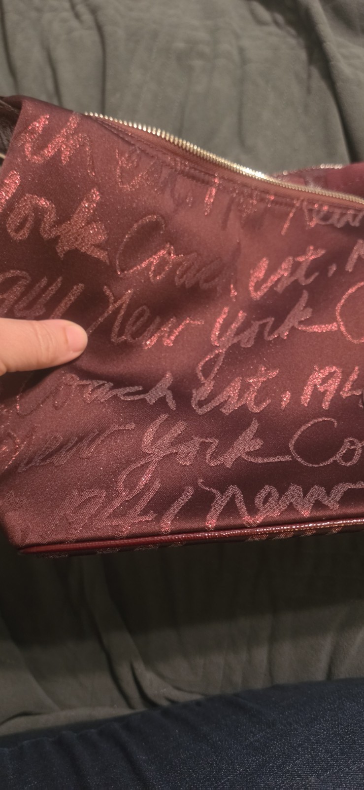 Coach Burgundy Dark Red Poppy Signature F17472 Hobo Bag Rare Holiday Limited