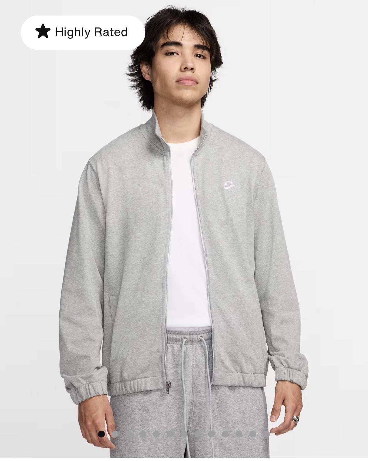 Nike Gray Full-Zip Track Jacket w/ Pockets Men’s Size M
