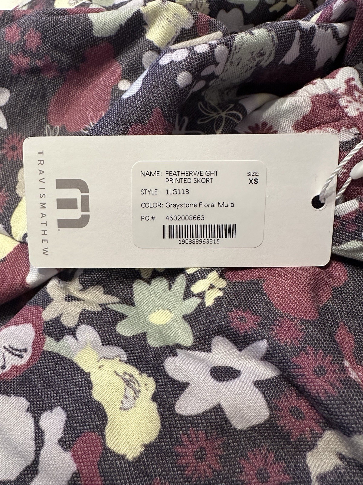 NEW Travis Mathew Featherweight Printed Skort XS Greystone Floral