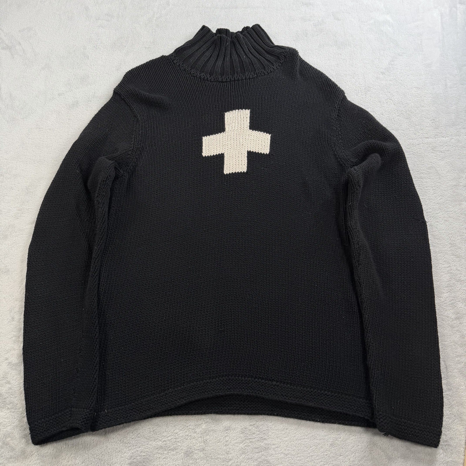 Victorinox Swiss Army Brand Knit Sweater Mens S Chunky Cross Shield Emblem