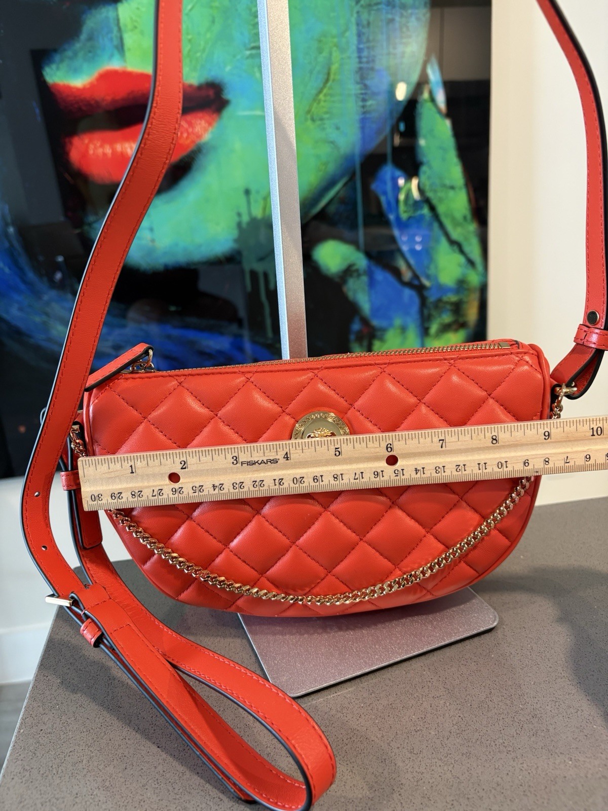 NWT Versace Half Moon Bag + Metal Coral Gold $ 1875 Retail Hot Deal