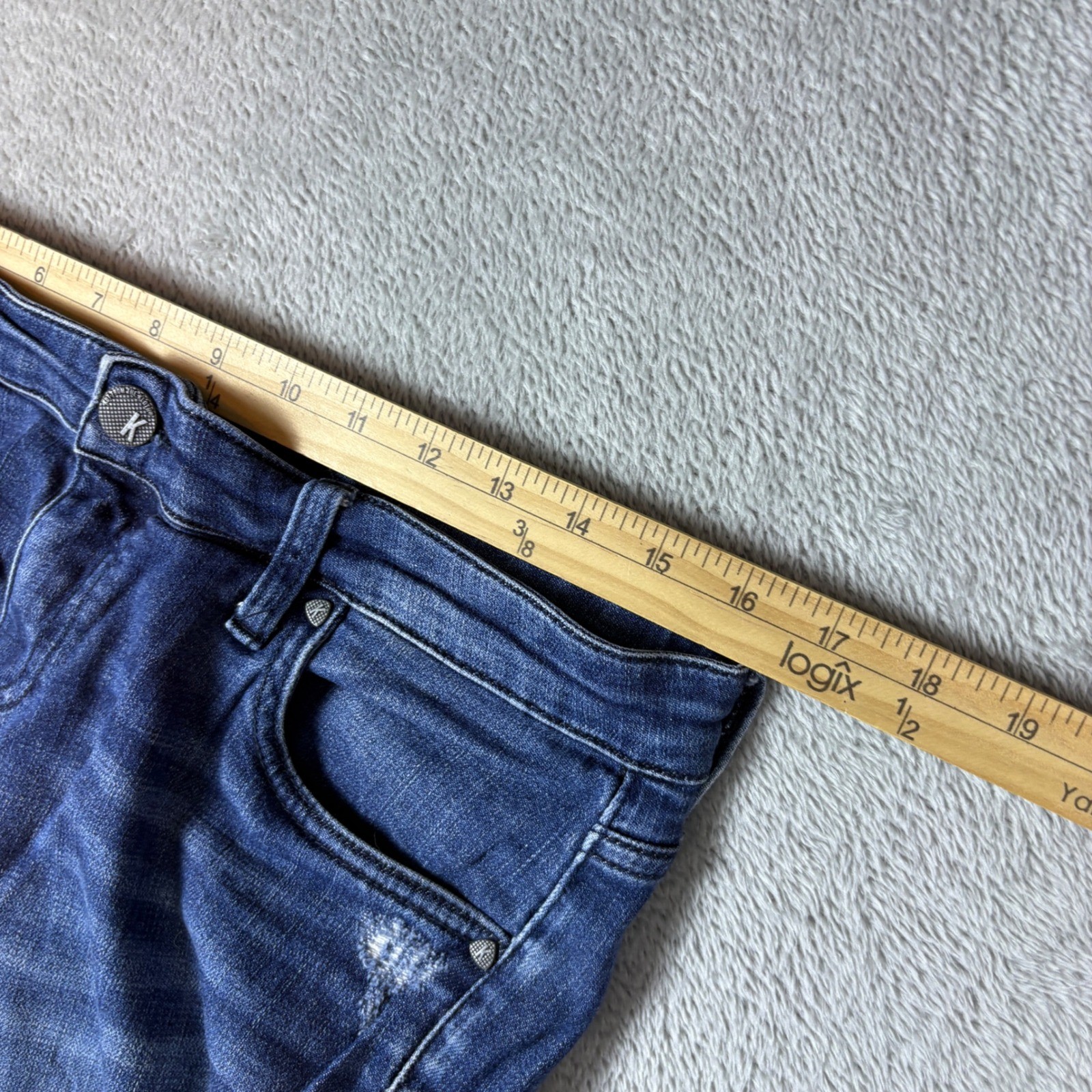 Kut from the Kloth Jeans Womens 6 (Fits 32×31) Catherine Boyfriend Blue Whisker