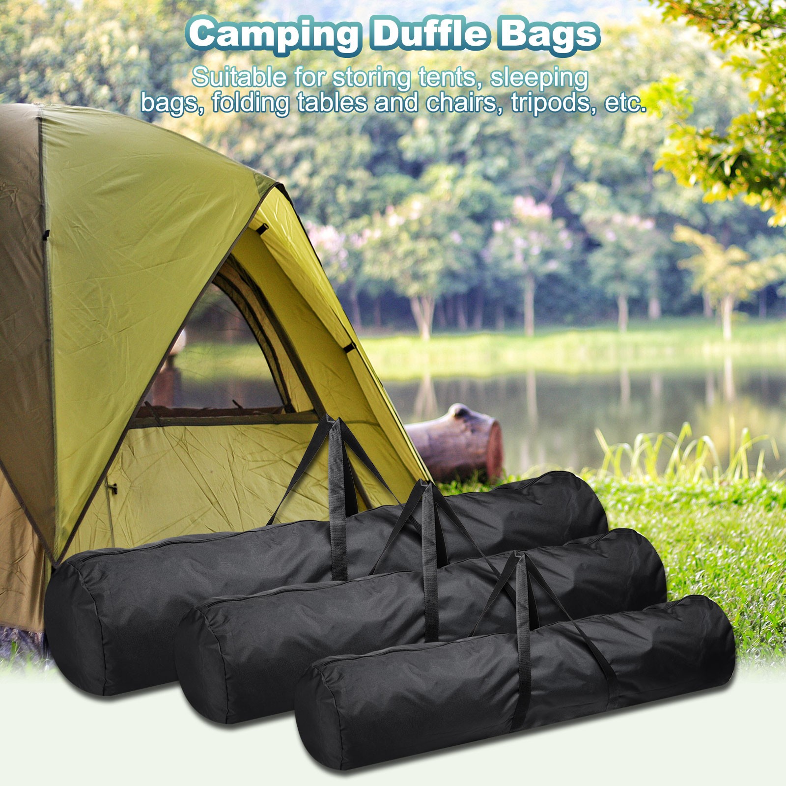 31.49 x 11.81″ Outdoor Duffel Bags Waterproof Camping Storage Bag with Zipper
