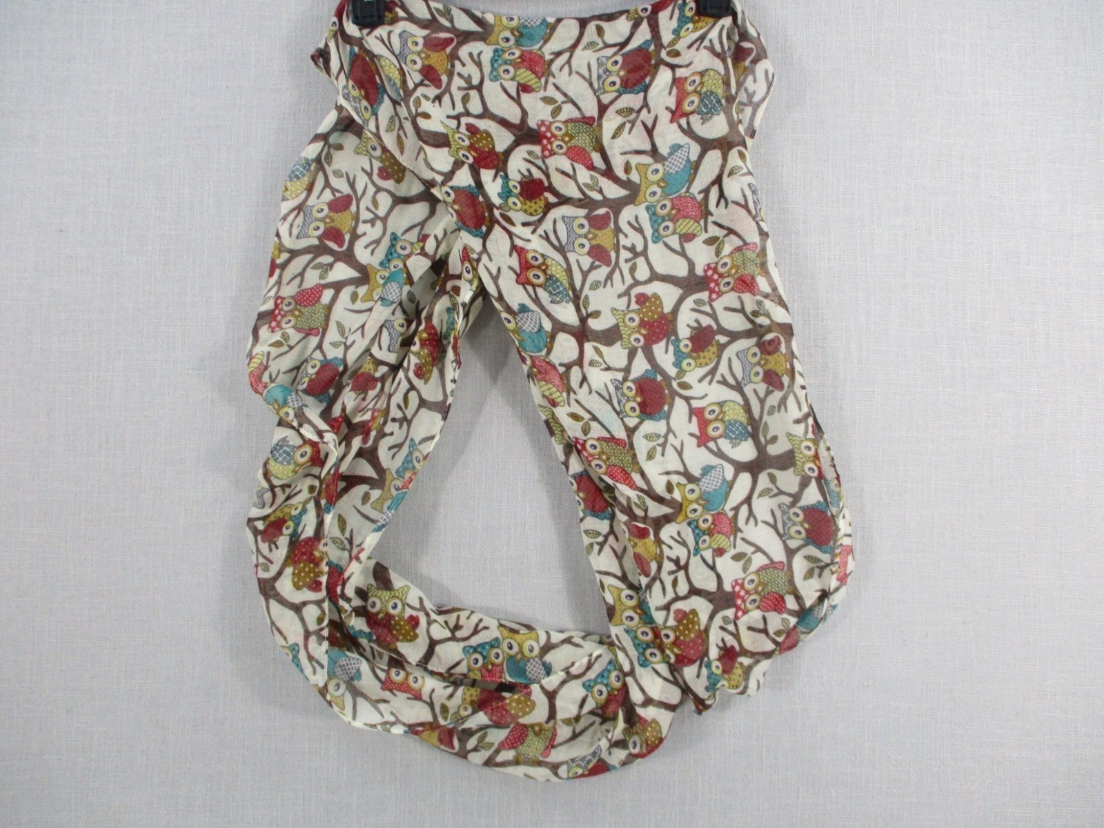 Vivian & Vincent Colorful Owl Pattern Infinity Scarf 35×20 Inches 100% Viscose S
