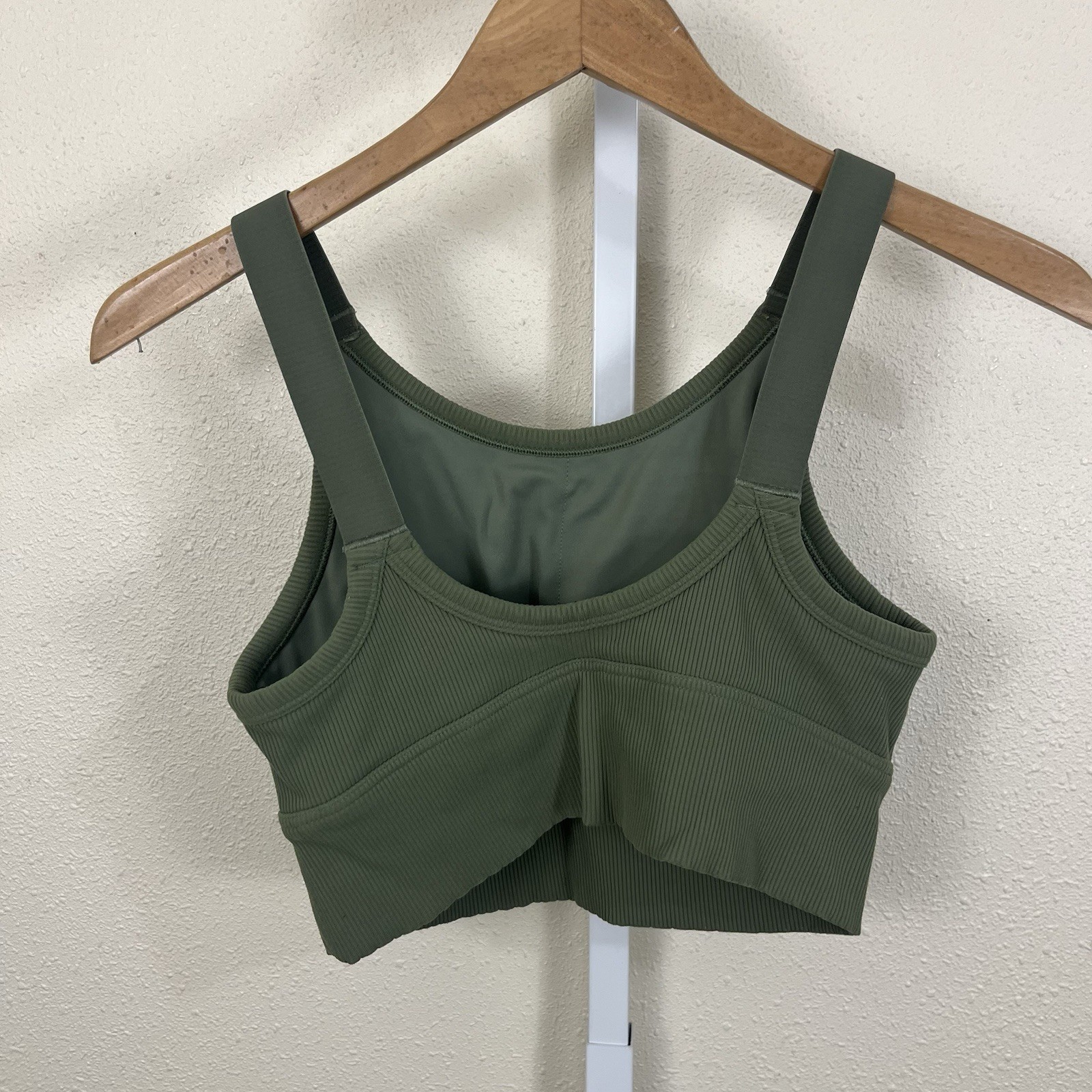 Aerie OFFLINE Ribbed Workout Set Medium Olive Green Longline Bra Leggings