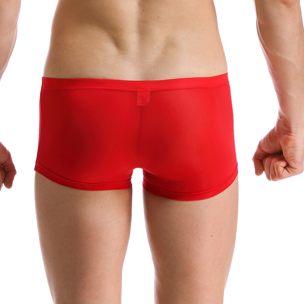 Sexy Men Ice Silk Seamless Boxer Briefs Pouch Underwear Shorts Trunks Underpants