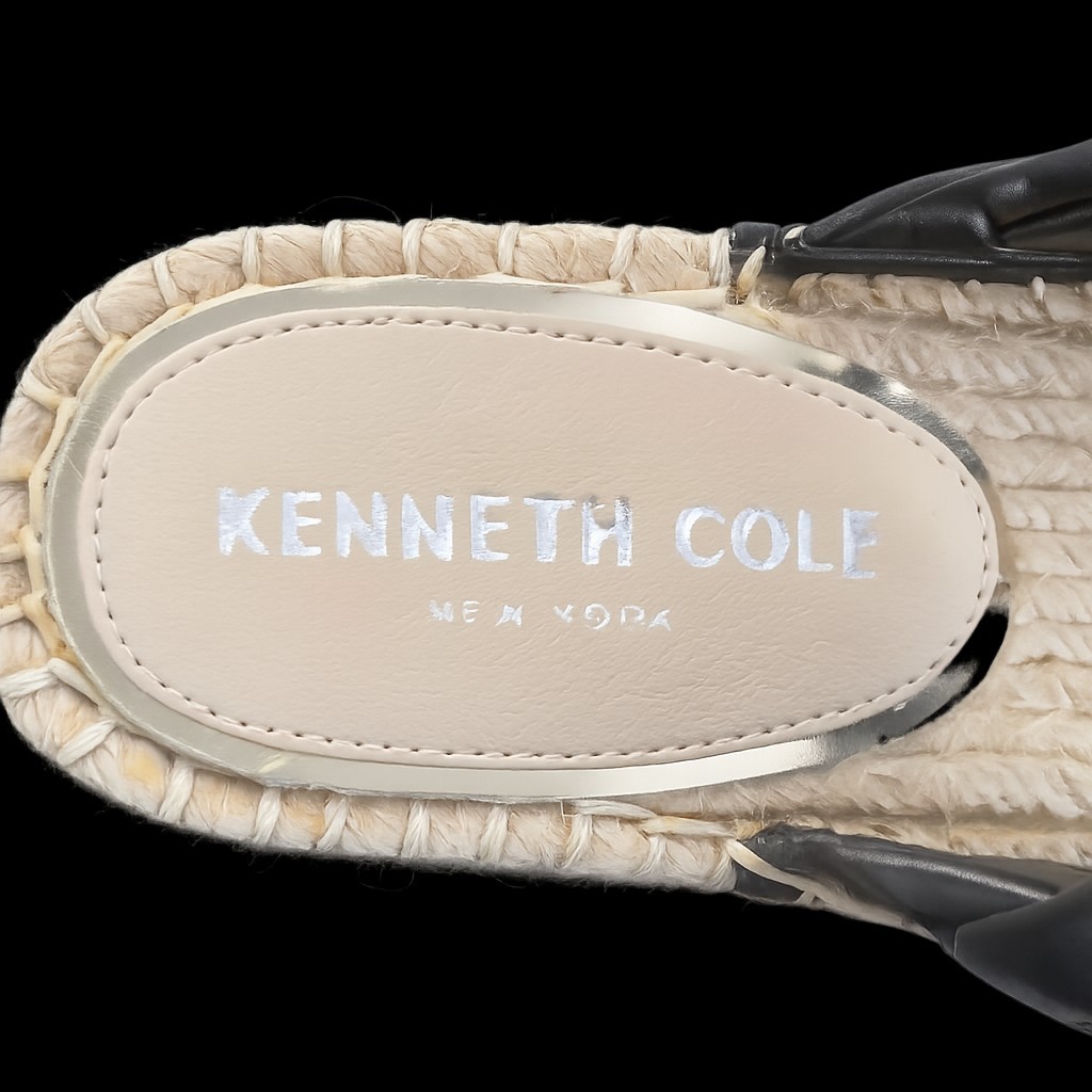 Kenneth Cole Olivia Braid Espadrille Wedge Sandals Black Women’s 6M