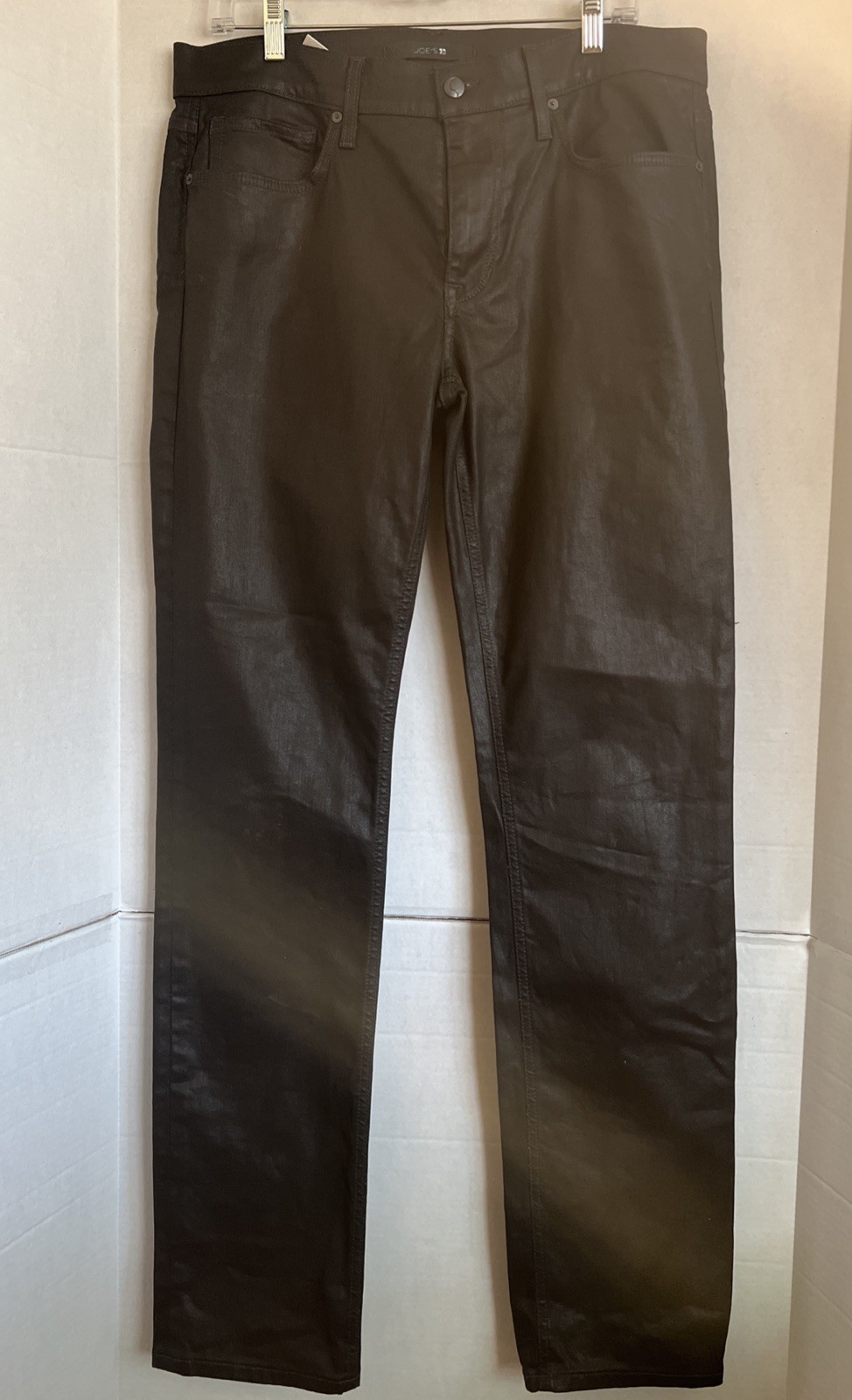 JOE’S Kinetic The Brixton Straight Narrow Jeans Black 31” x 35” Stretch Sheen