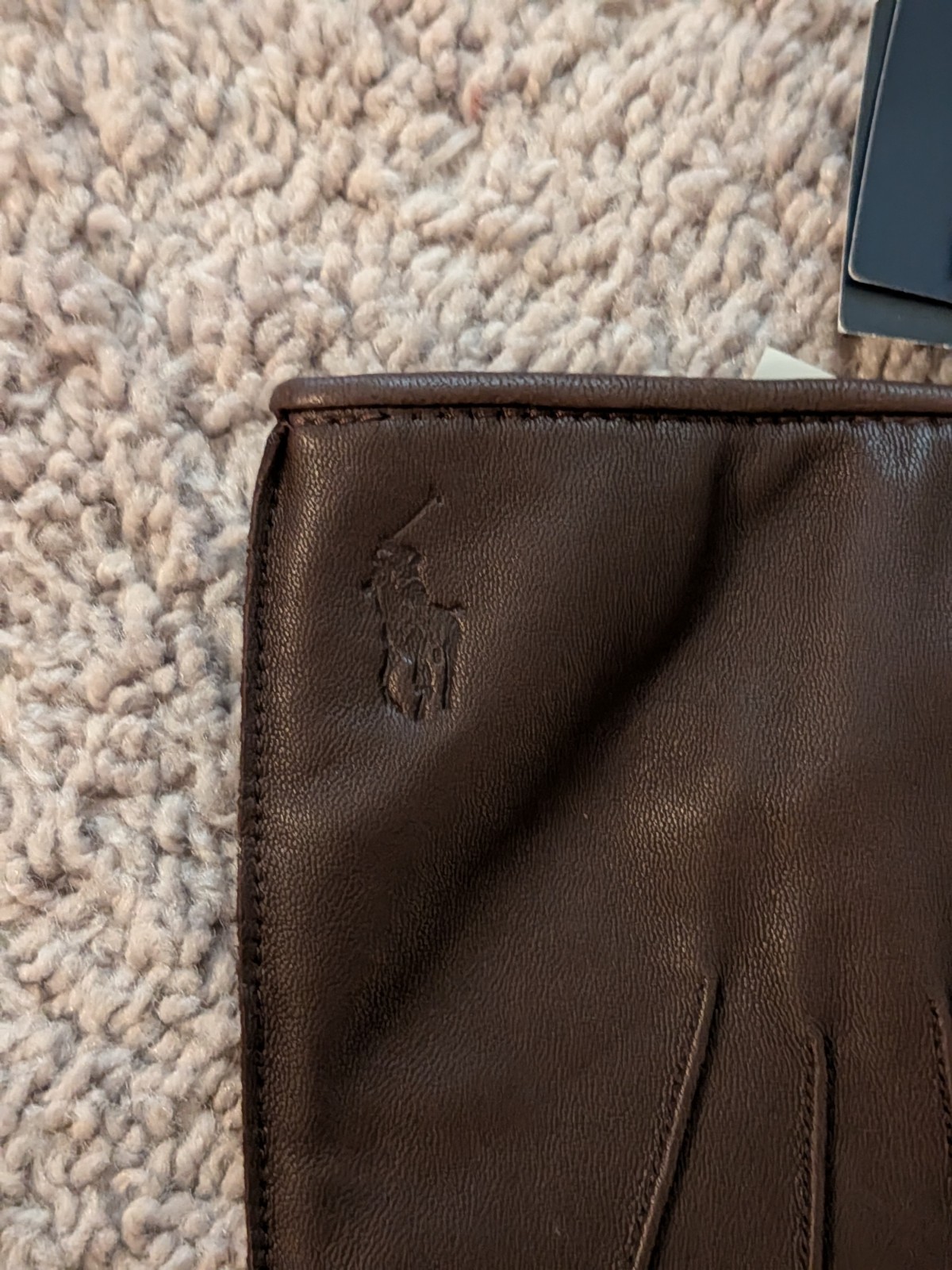 NWT Polo Ralph Lauren Touchscreen Brown Leather Gloves Mens XL Sheepskin Nappa