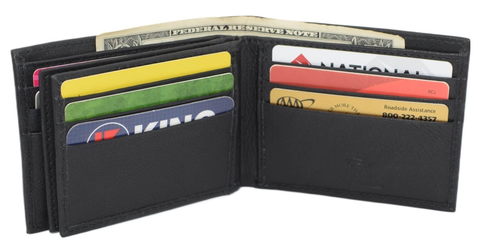 Mens Wallet RFID Genuine Leather Bifold Wallets For Men, 3 ID Windows 12 Card…