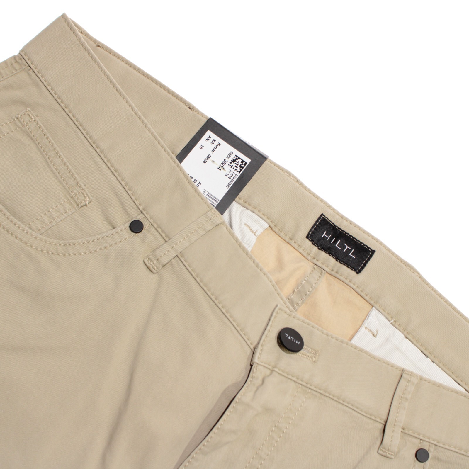 Hiltl NWD Cotton Blend 5 Pocket Jean Cut Pants Size ~40 US Seth In Solid Beige