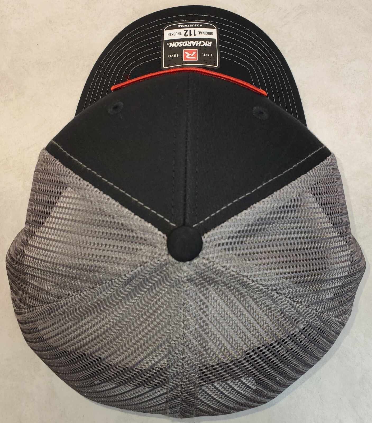 Bush Hog Patch on Richardson 112 Trucker Hat Snapback Black/Charcoal