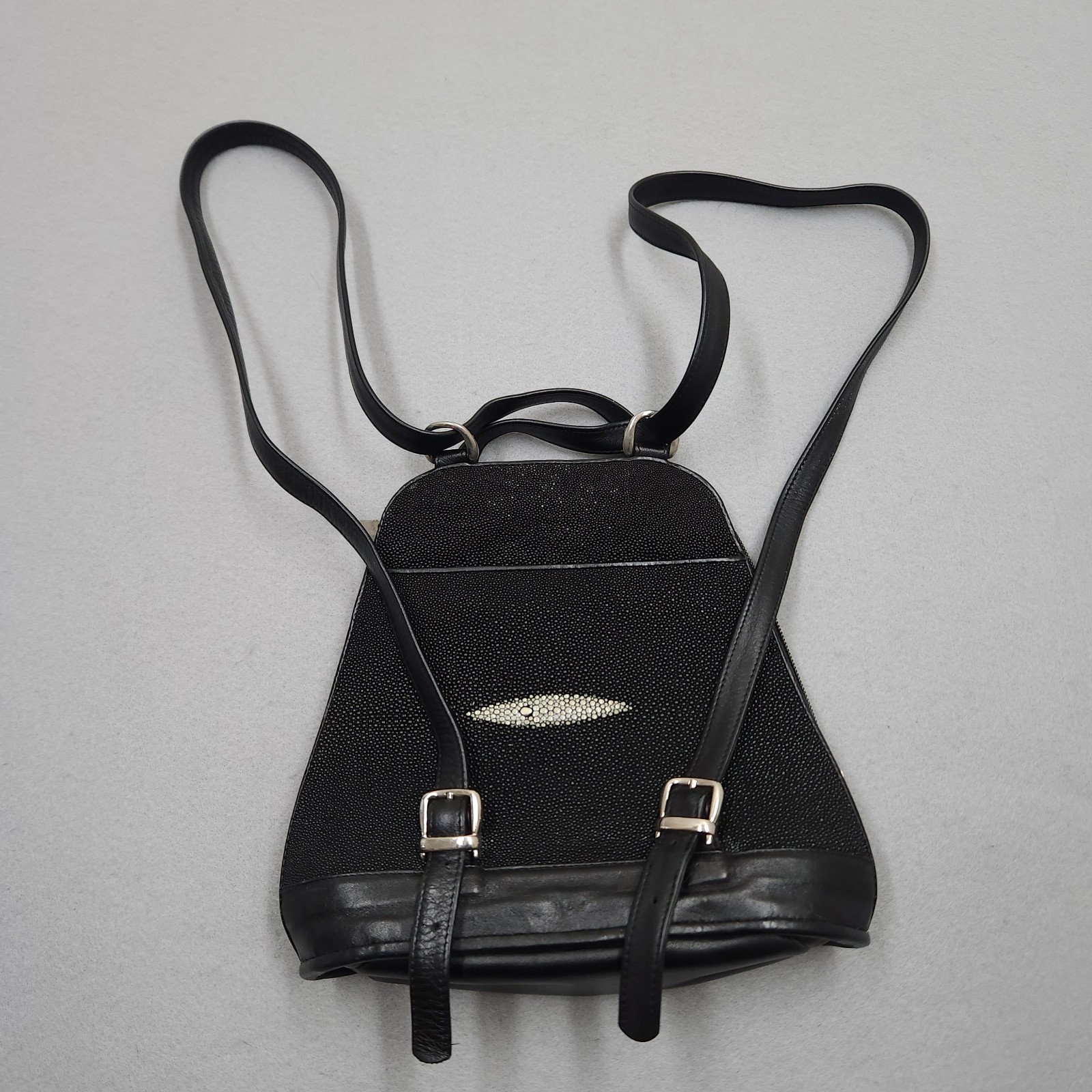 Vintage Kismet Stingray & Leather Black Mini Backpack / Purse Bag Exotic Rare