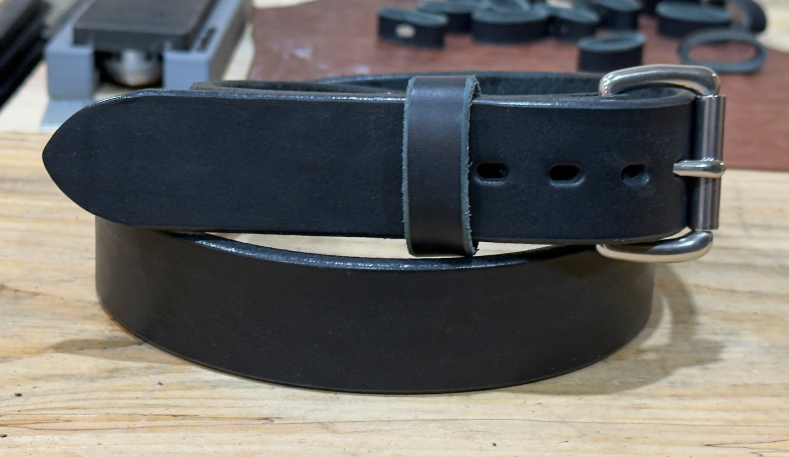 Men’s Full Grain Leather Belt – 1.5” Veg Tanned Cowhide, Heavy-Duty, Made in USA