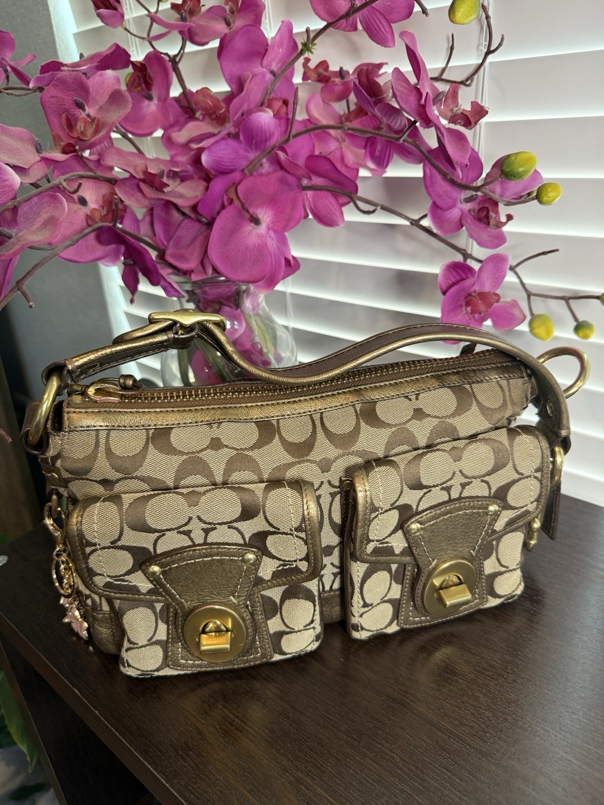 Coach Vintage 65th Anniversary Legacy Canvas Turn-lock Shoulder Bag 10339 Y2K