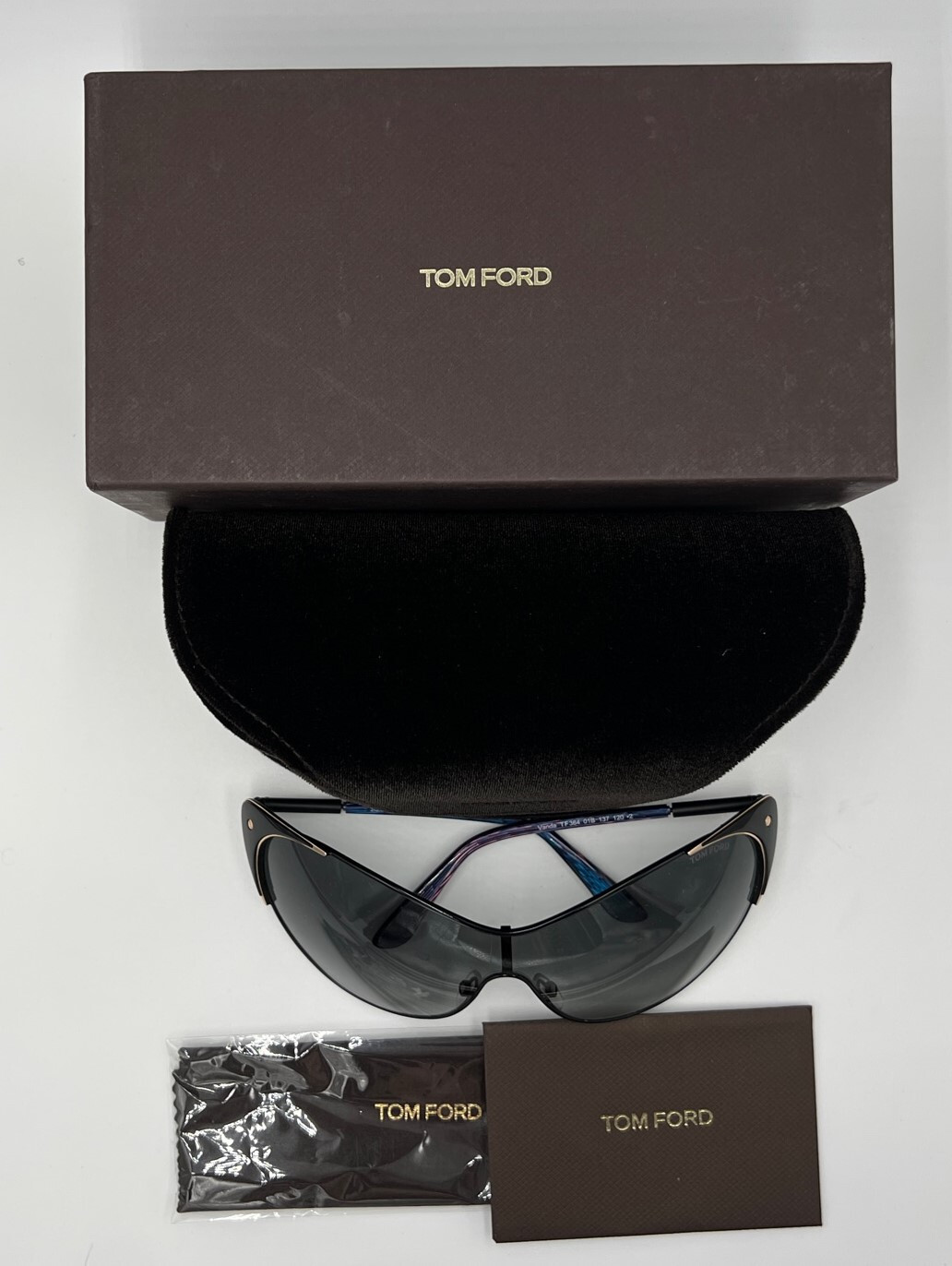 Authentic TOM FORD Vanda TF364 01B Black Cat Eye Women’s Sunglasses 137mm (26-4)