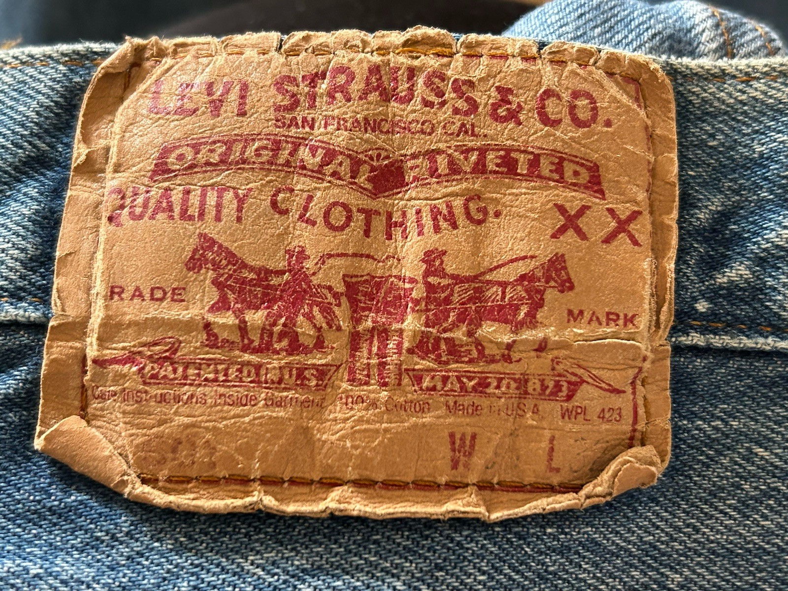 Vintage 80s Levi’s Denim Jeans 501 0118 36×32 (34×31) Made in USA Distressed