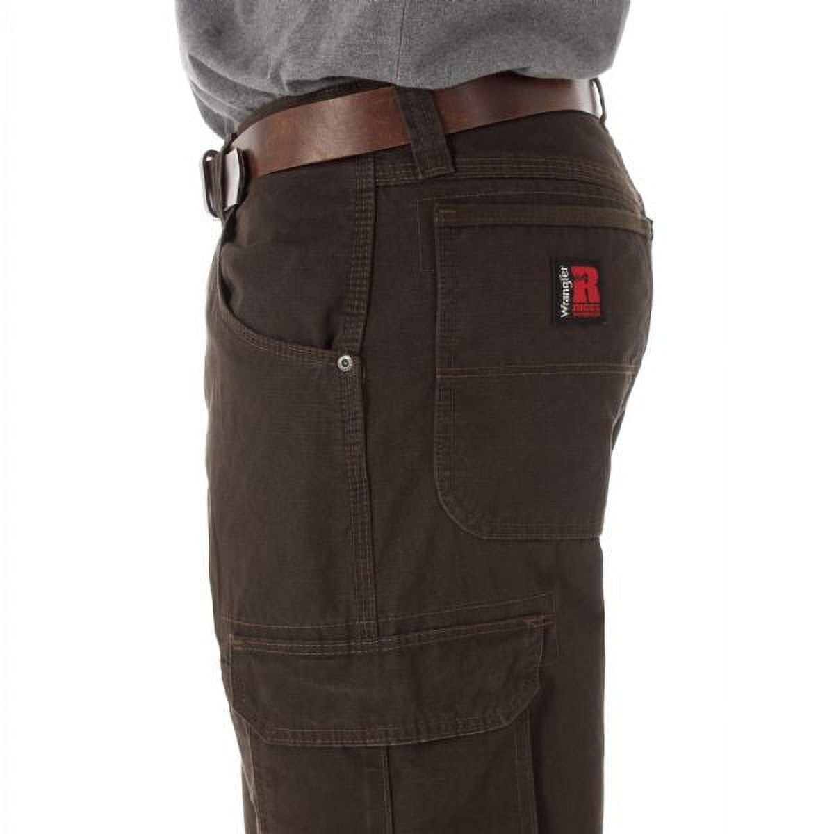 Wrangler RIGGS Workwear Ripstop Ranger Cargo Pant, Dark Brown, Relaxed Fit,