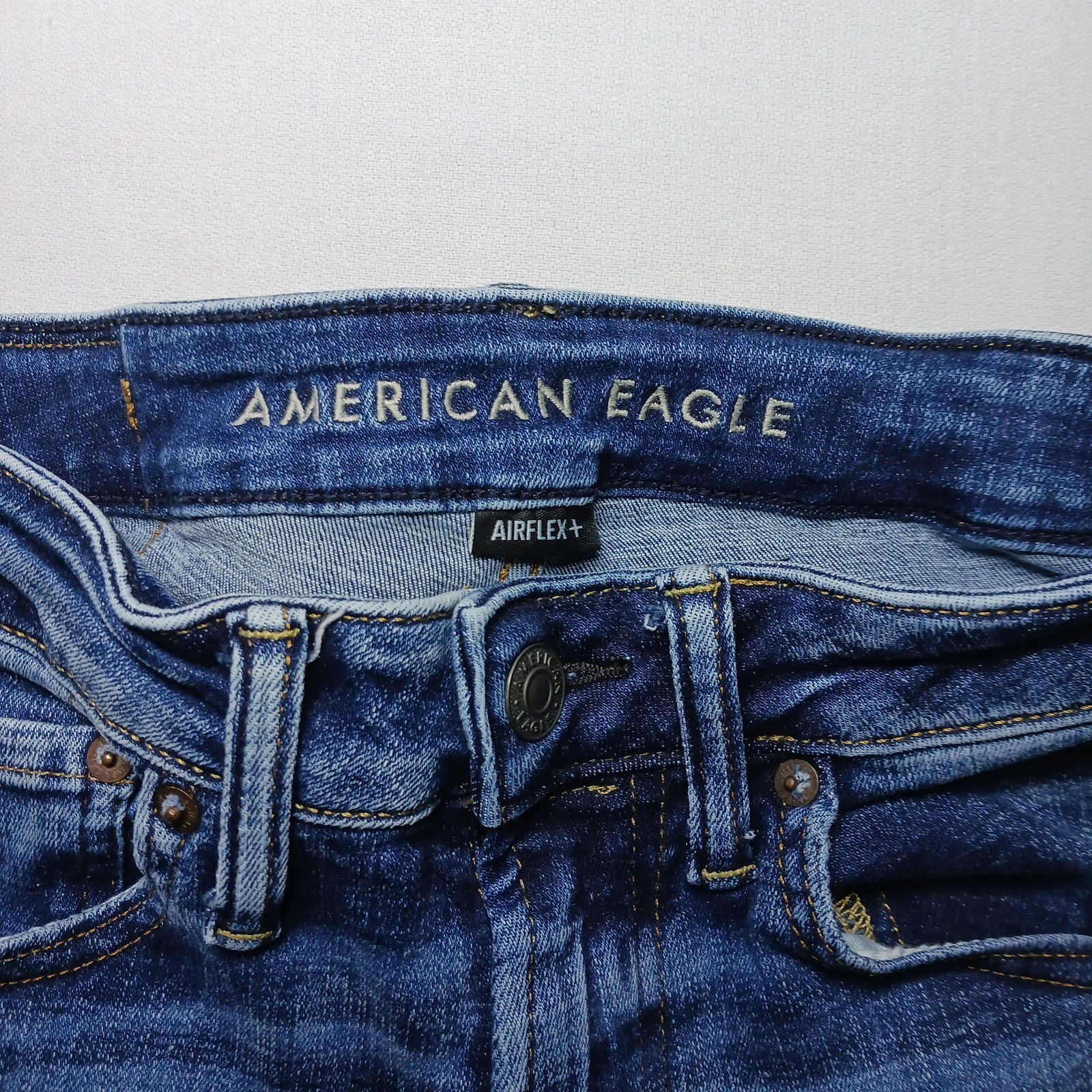 American Eagle Mens AirFlex + Slim Straight Jeans 28X32 Dark Blue Wash Denim