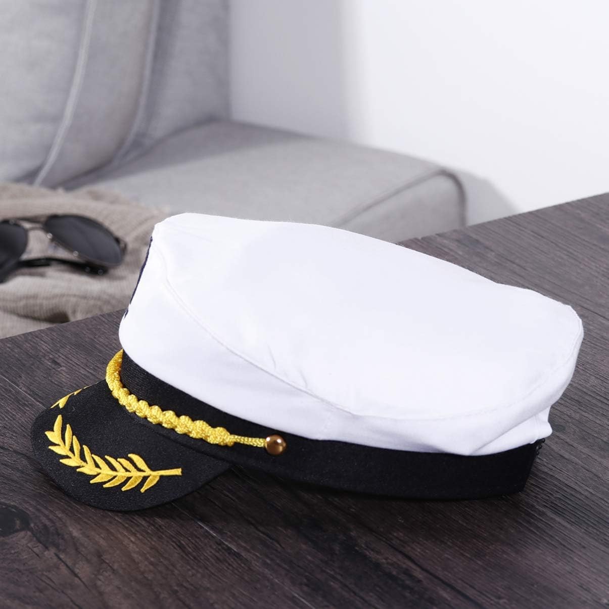 Captain Yacht Hat Boating Cap, Adjustable Sailor Marine Admiral Cosplay Hat f…