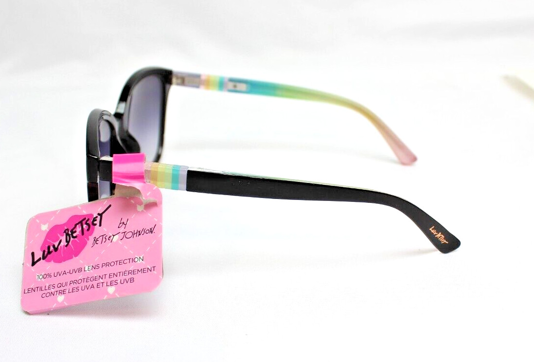 Betsey Johnson Black Rainbow Butterfly Sunglasses 100%UV Protection 60873LVB009