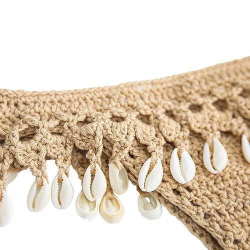 Small Handmade Crochet Bikini Set Shell Trim Boho Swimwear Beachwear Festival