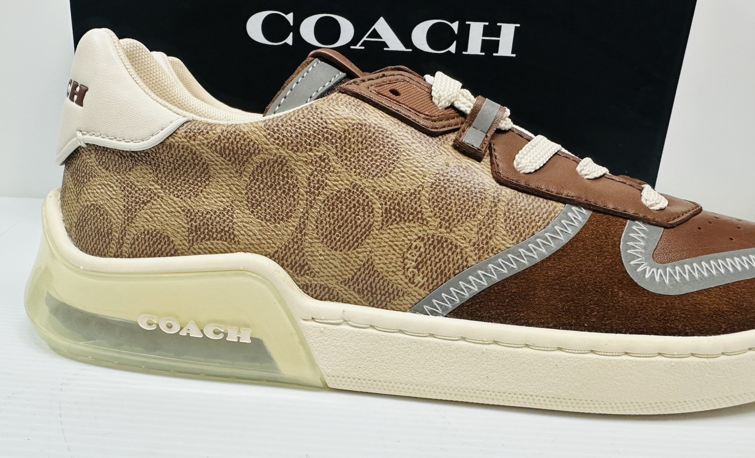 Coach Men’s Citysole Court Sneaker Brown CC Monogram Size 10