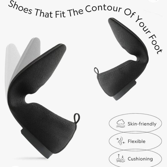 Burudani Black Knit Mary Jane Flats Women’s Size 10 Comfort Slip-On Shoes Pointy