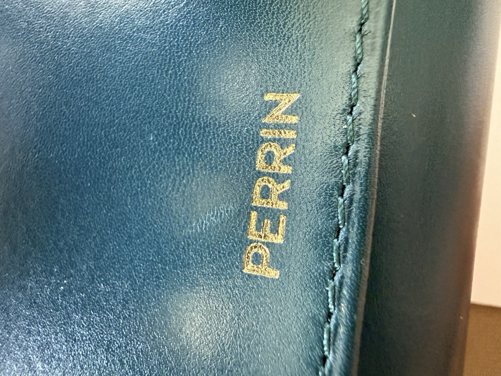 Perrin Paris Box Clutch Teal Croc Embossed Leather CAB5BOXCROG $3950 Retail