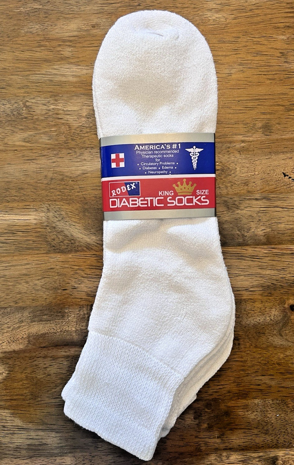 RODEX KING SIZE DIABETIC SOCKS 3 COUNT Size 13-15 Fits Shoe Size 9-15