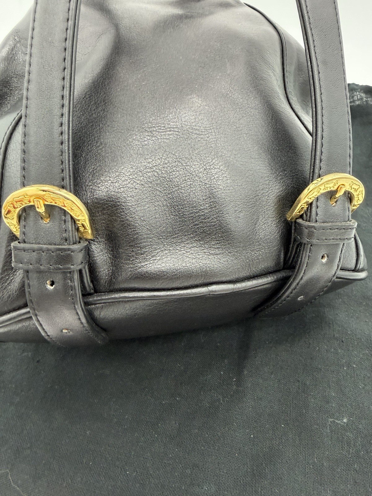 Michel Jordi Geneve Swiss leather backpack black & white cowhide accents NEW