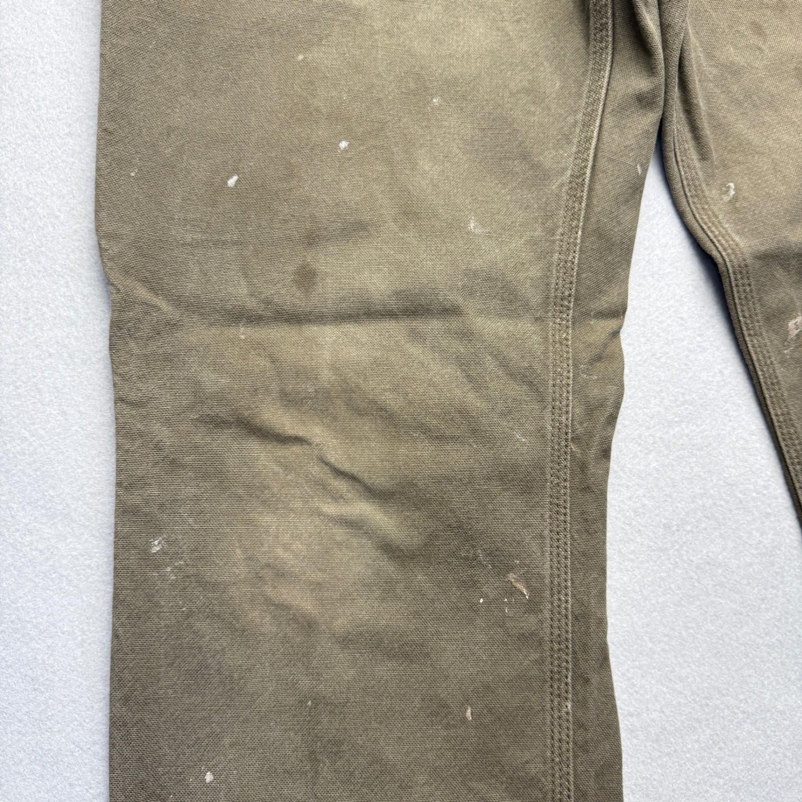 Carhartt Relaxed Fit Carpenter Pants Mens 31×32 Brown Distressed Canvas Workwear