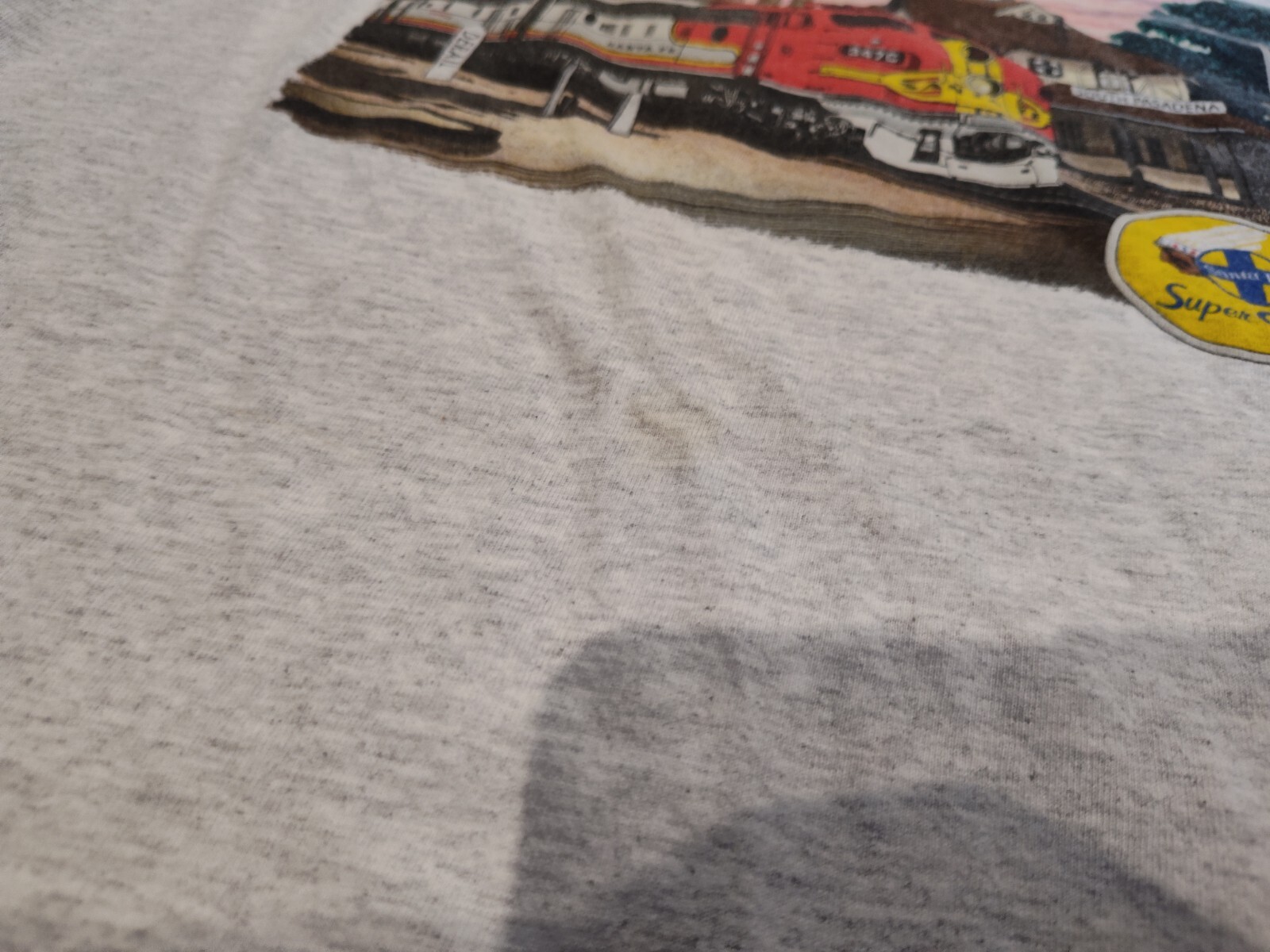Vintage Sante Fe Super Chief Graphic Tee Shirt Grey Size XL Daylight Sales