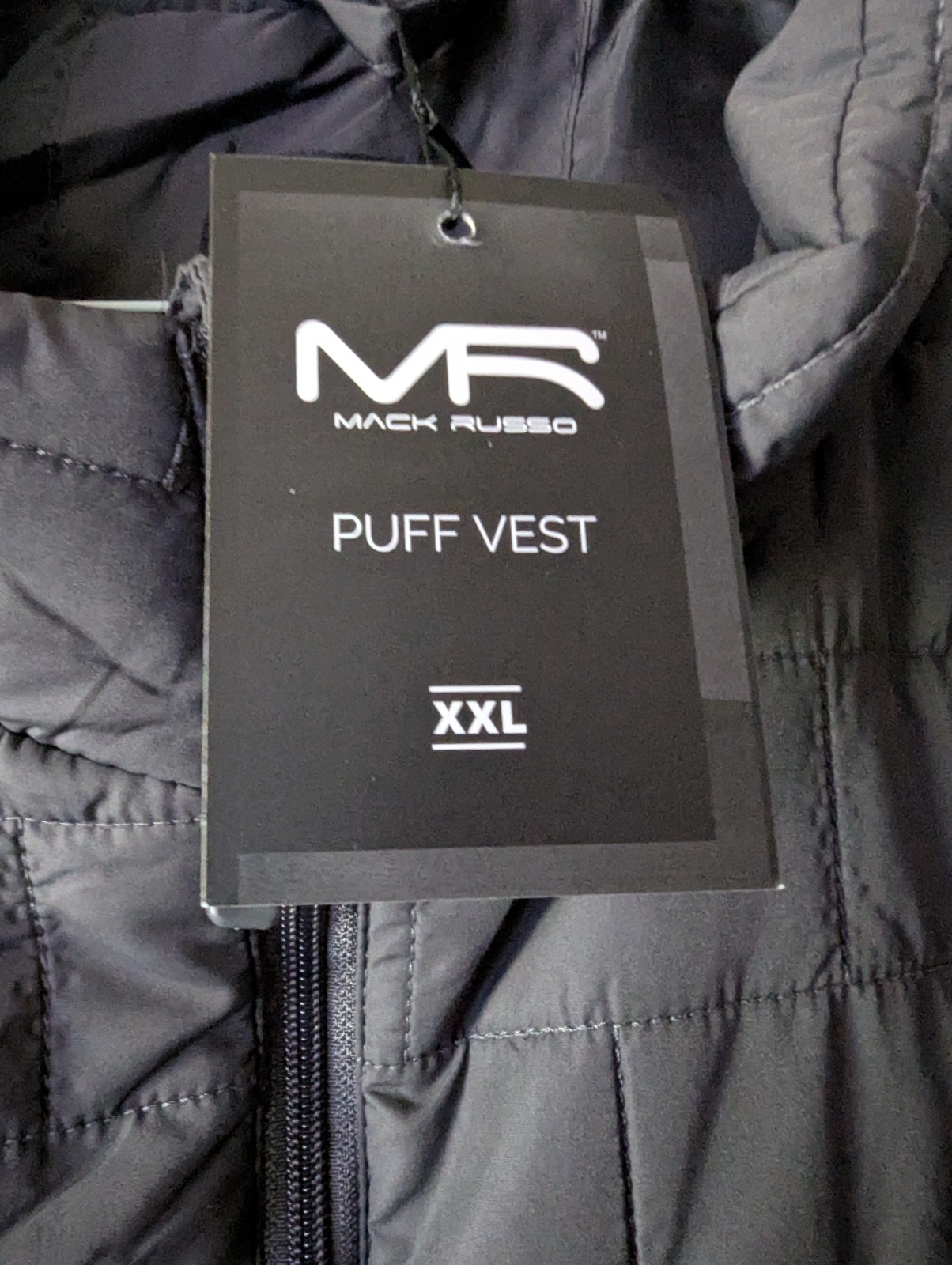 Mack Russo Puff Vest Men 2XL Black Full Zip Mock Neck Insulated Outwear Gorpcore