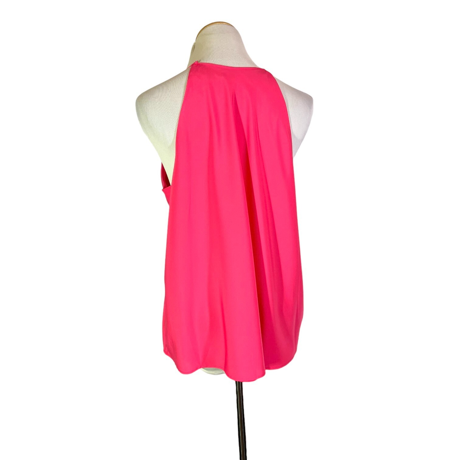 LAUREN Ralph Lauren 12 Vibrant Pink High Neck Tank Top Spaghetti Straps