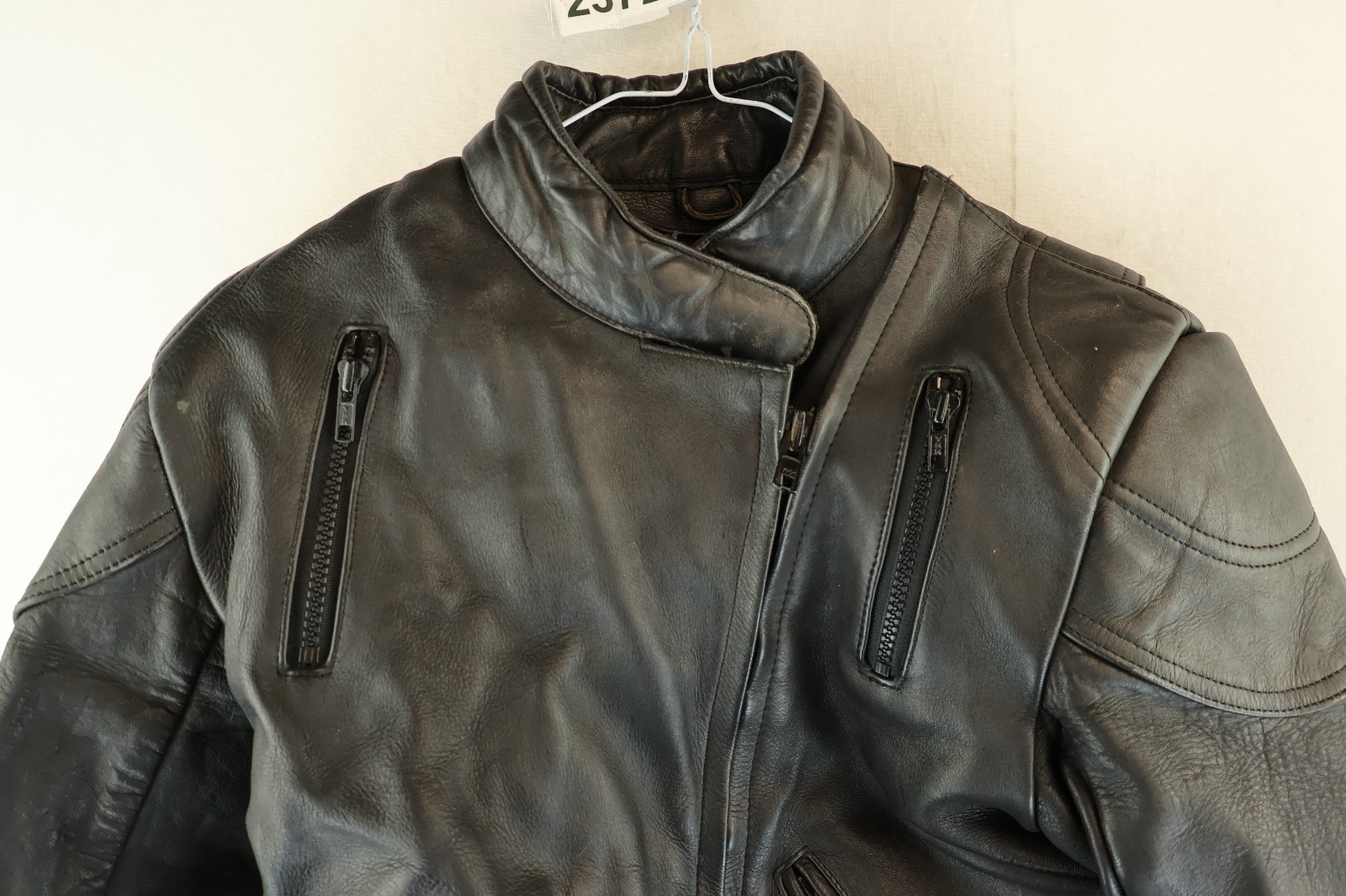 ASHMAN Black Leather Motorbike Jacket size Uk 12 Womens Riding Racing 023727