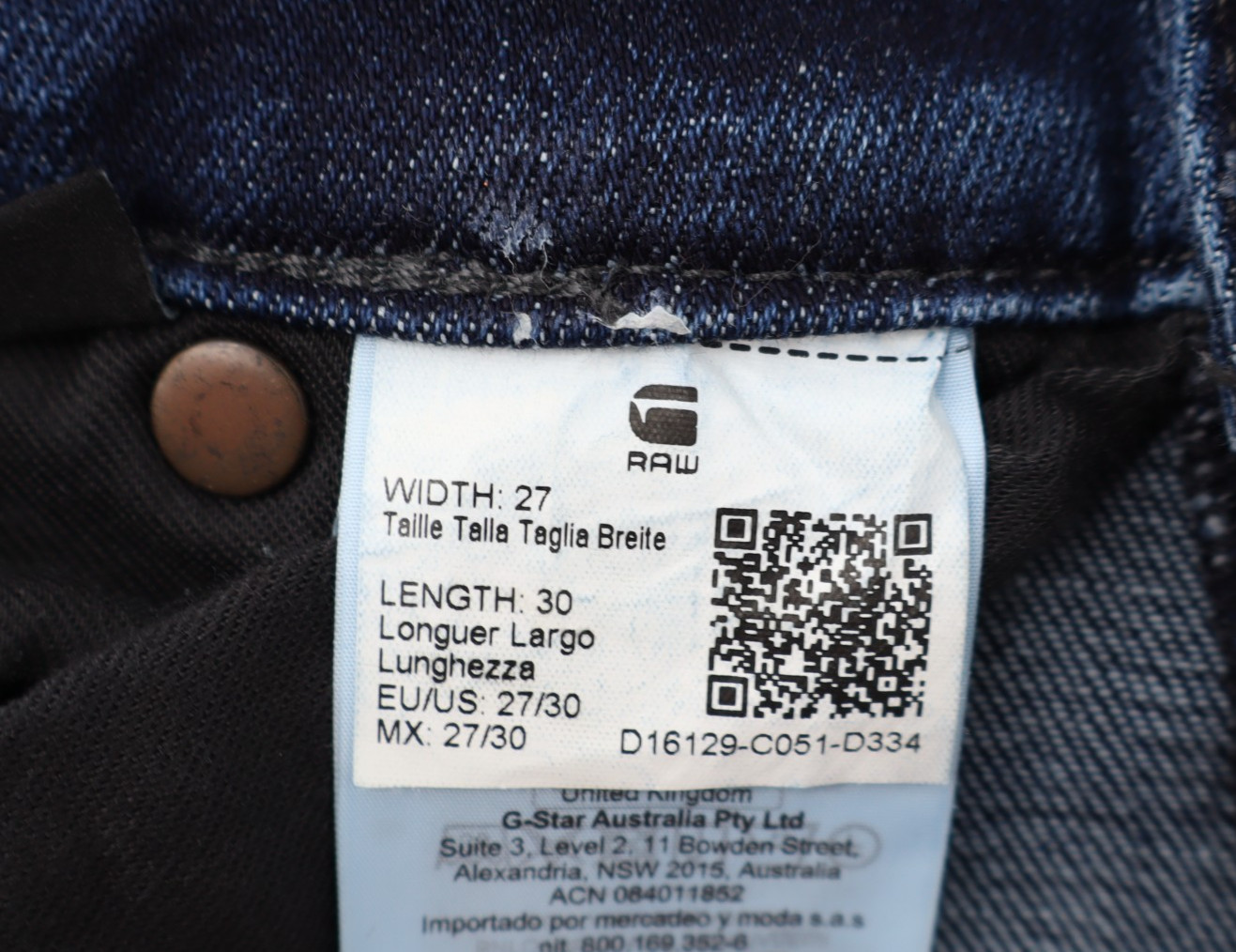 G-Star Raw 27×30 Men’s Airblaze 3D Skinny Jeans Double Knee Dark Navy