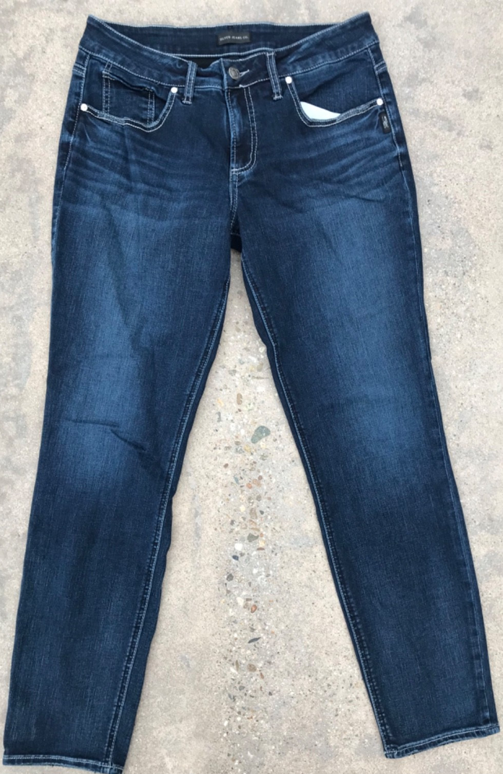 Silver Jeans Men Jeans 30Wx29L Blue Denim Boyfriend Mid Rise Slim Leg Pockets